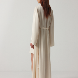 Maxi robe with side slits milk