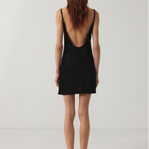 Open back nightgown black